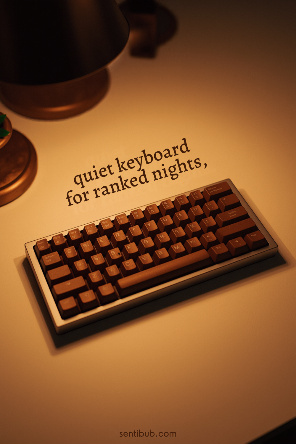 compact 75 percent mechanical keyboard on a cream desk under a warm lamp